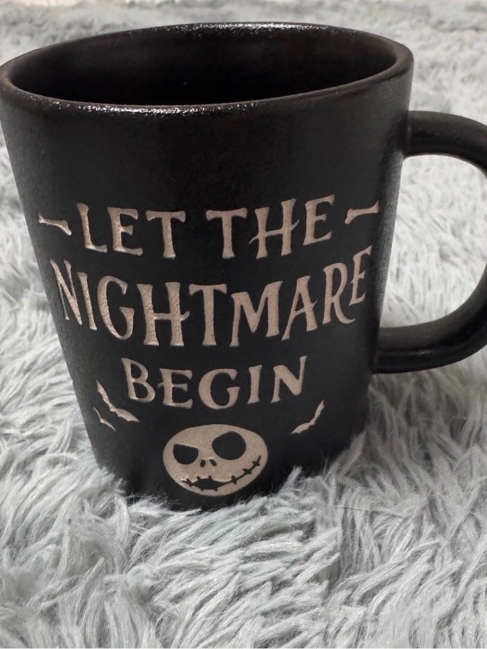 Hallmark Black Ceramic 'Let The Nightmare Begin' Mug with Jack Skelton Graphic